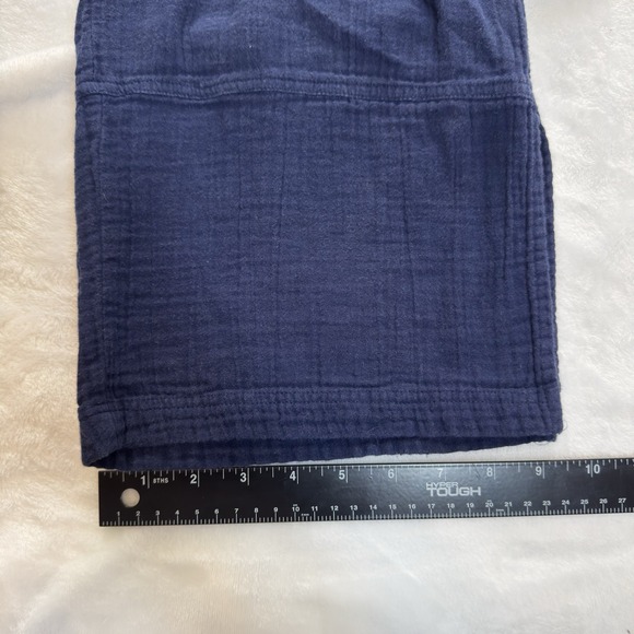 Pact Navy Organic Cotton Gauze Pull On Wide Leg Split Hem Pants Size Large - Picture 10 of 12